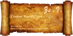 Zsebe Veréna névjegykártya